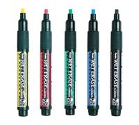 Pentel SMW26 Wet Erase Chalk Marker Pen - 1.5-4mm Chisel Nib - Primary Set of 5