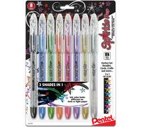 Pentel Sparkle Pop Metallic Gel Pen, 1.0mm Bold Line, Assorted Colors, Pack of 8 (K91BP8M)