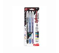 Pentel Sparkle Pop Shimmering Metallic Gel Pen (1.0mm) Bold Line Assorted Iridescent Ink Colors 3 Pack