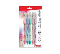 Pentel Sunburst Metallic Gel Pen, Medium Line, Permanent, Assorted Ink, (K908MBP5M1) by Pentel