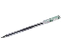 Pentel Super BK77-D Ballpoint Pen/fine Tip Crystal Plastic Barrel with Lid Green Ink-Pack of 12