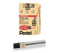 Pentel Super Hi-Polymer Lead Refill, 0.5mm, Fine, 2B, 144 Pieces of Lead (C505-2B)