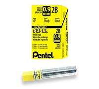 Pentel Super Hi-Polymer Lead Refill, 0.9mm Thick, 2B, 180 Pieces of Lead (50-9-2B)