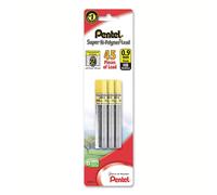 Pentel Super Hi-Polymer Leads 0.9 mm HB Medium 12 Leads Per Tube Pack of 3 Tubes