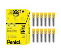 Pentel Super Hi-Polymer Leads, 0.9mm, Grade 2B, 1 tube of 15 leads
