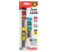 Pentel Super Hi-Polymer Mechanical Pencil Lead Refill - 0.5mm 0.7mm 0.9mm - 90 Lead refills (30 of Each Size)