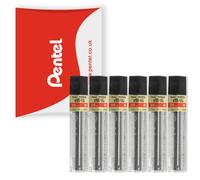 Pentel Super Hi-Polymer Mechanical Refill Leads - for Automatic/Mechanical Pencils - in Pillow Packaging (0.5mm B, Pack of 6)