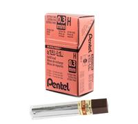 Pentel Super Hi-Polymer Refill Lead, 0.3mm Lead, Grade H, 1 Pack of 12 Tubes, (12 Leads per Tube)