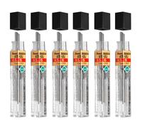 Pentel Super Polymer Refill Replacement Spare Leads for Automatic & Mechanical Pencils (Pack of 6, 0.5mm B)