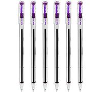 Pentel Superb Ballpoint Pen Ball Point Pens 0.7mm Nib Tip 0.25mm Line Width Fine Line Refillable Ink BK77 - Pack Of 6 - Violet