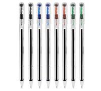 Pentel Superb Ballpoint Pen Ball Point Pens 0.7mm Nib Tip 0.25mm Line Width Fine Line Refillable Ink BK77 - Black, Blue, Red, Green (8)