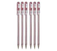 Pentel Superb Ballpoint Pen Ball Point Pens 0.7mm Nib Tip 0.25mm Line Width Fine Line Refillable Ink BK77 - Red Ink (6)