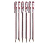 Pentel Superb Ballpoint Pen Ball Point Pens 0.7mm Nib Tip 0.25mm Line Width Fine Line Refillable Ink BK77 - Red Ink (6)
