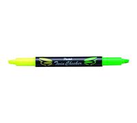 Pentel Twin checker Dual-Tip Highlighter Chisel Tip Yellow/Green Ink Pack of 12 (SLW8-GK)