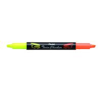 Pentel Twin Checker Dual-tip Highlighter Chisel Tip Yellow/Orange Ink Pack of 12 (SLW8-GF)