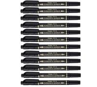 Pentel N75W permanent marker double tipped black 12 pcs