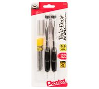 Pentel Twist Erase CLICK? Automatic Pencil with 2 Eraser Refills and Lead 0.9 mm Assorted Barrels Color May Vary 2 Pack PD279TLEBP2