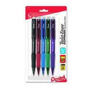 Pentel Twist-Erase Express Automatic Pencil, 0.7mm, Medium Line, Assorted Fashion Colors, 5 Pack (QE417FBP5M)
