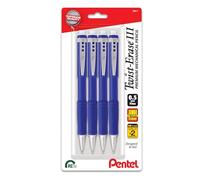 Pentel Twist-Erase III Mechanical Pencil, (0.5mm), Fine Line, Blue Barrel, Pack of 4 (QE515BP4C)