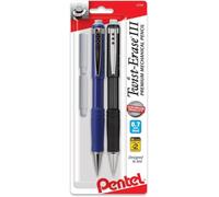 Pentel® Twist-Erase® III Mechanical Pencils, 0.7mm, Assorted Barrel Colors, Pack Of 2 Pencils