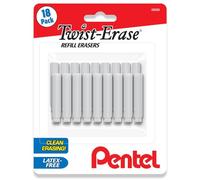 Pentel Twist Erase Refill Erasers - Pack of 18 - Latex Free Pentel Eraser Refill