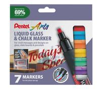 Pentel Wet Erase Chalk Marker Medium Tip - Assorted Colours, Pack of 7