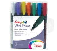 Pentel Wet Erase Chalk Marker Chisel Tip 2-4Mm Line Assorted Colours (Pack 7) - Smw26/7