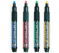 Pentel Wet Erase Chalk Marker Pen Chisel Tip Blue, Green, Red, Yellow 4 Pack