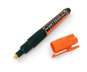 Pentel Wet Erase Chalk Marker Pen - Medium Chisel Tip - Single - Orange - SMW26
