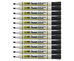 Pentel Whiteboard Marker Chisel Tip Black Pack of 12