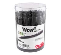 Pentel WOW! Ballpoint Pen, (1.0mm) Medium Line, Black Ink, Pack of 60, Canister (BK440PC60A)