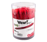 Pentel WOW! Ballpoint Pen, (1.0mm) Medium Line, Red Ink, Pack of 60, Canister (BK440PC60B)