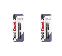 Pentel XGFKP/FP10-A Brush Pen and Two Refills, Black Ink (Pack of 2)