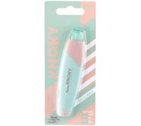 Pentel XZTT805K-WY Knoky Correction Tape with Push Mechanism, Ergonomic Shape, Refillable, Length 6 m, Width 5 mm, Housing Colour: Light Green, 1 Item on Blister Card