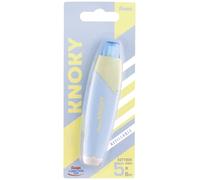 Pentel XZTT805S-WY Knoky Correction Tape with Push Mechanism, Ergonomic Shape, Refillable, Length 6 m, Width 5 mm, Housing Colour Light Blue, 1 Item on Blister Card