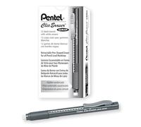 Pentel ZE22A, Clic Eraser Grip, Retractable Eraser, Black Barrel, Box of 12
