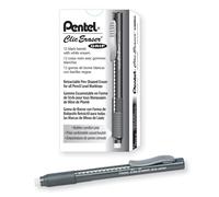 Pentel ZE22A, Clic Eraser Grip, Retractable Eraser, Black Barrel, Box of 12