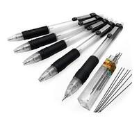 Pentel Zebra Z-Grip Mechanical Pencil - 0.5mm - Pack of 5 + 12 Hi-Polymer 0.5mm HB Refill Leads