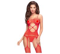 Penthouse Hot Nightfall - Wavy Open Net Set (Red)