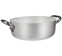 Pentole Agnelli ALMA10624 Professional Aluminum Pans 3 mm, Low Casserole with 2 Handles, 4.1 L