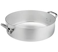 Pentole Agnelli ALMA10636 Professional Aluminum Pans 3 mm, Low Casserole with 2 Handles, 11.5 L