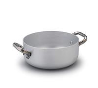 Pentole Agnelli ALMA106PI20 Aluminium Professional Fondo Induction Casserole Pot 3 Mm. Thick with 2 Handles, 2.5 Litre, Grey