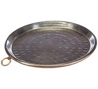 Pentole Agnelli COCU43/330 Tin Tinned Copper Conical Cake with Rim, Height 2 cm, Diameter 30 cm,Copper/Silver