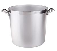 Pentole Agnelli FAMA332 Family Cooking Cylindrical saucepan, in BLTF aluminum, Handles, 24 Liters, Silver
