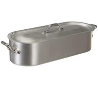 Pentole Agnelli Family Cooking Aluminium Fish-Kettle with Opaque Finish, Diameter 35 Cm, Silver