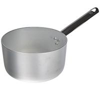 Pentole Agnelli Professional Aluminium 3 Mm. Deep Saucepan with Tubular Steel Handle, Diameter 20 Cm, Silver