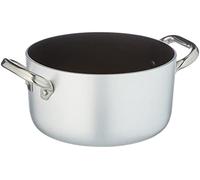 Pentole Agnelli Professional Aluminium Anti - Adherent 3 Mm. Deep Platinum Saucepot With 2 Handles, 3.49 Litre, Colour - Silver