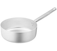 Pentole Agnelli Professional Aluminium Casserole Pan 3 Mm. Thick with One Handle, Diameter 24 Cm, Alloy Steel, Silver