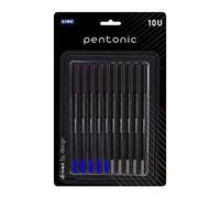 Pentonic Linc Ball Point Pen Blister Pack | Smooth Writing | 0.7 mm | Combo 5 Black Ink & 5 Blue Ink | Black Body, Pack of 10 (LNPTPCS10BP)