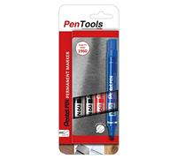 PenTools by Pentel 4 x N60 Permanent Markers - Heavy Duty Chisel Tip (1.5-7.0mm Line) for Permanent Marking - Assorted Colours